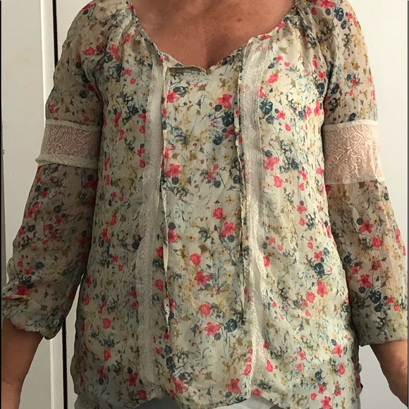 Princess Vera Wang Floral peasant blouse - Picture 1 of 2